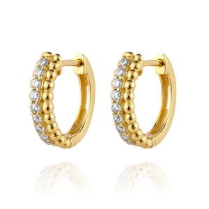 Piękne Złote Kolczyki z Cyrkoniami ! 