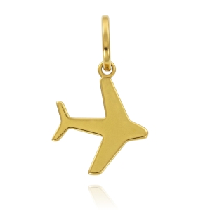 Złoty Mały Wisiorek Samolot - Próba 585