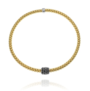 Piękna Giętka Złota Bransoletka z Cyrkoniami - Pr. 585 