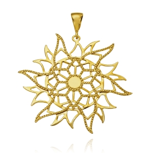 Złoty Diamentowany Wisiorek Słońce - Pr. 585