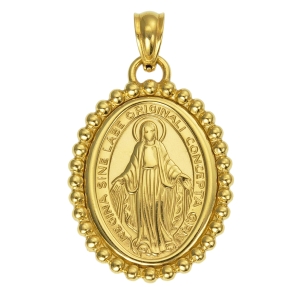 Złoty Cudowny Medalik Matka Boska Niepokalana 