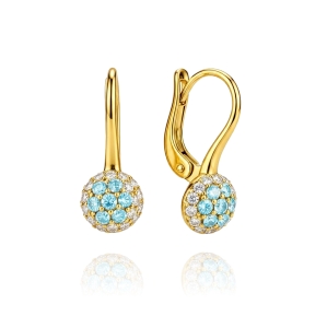 Piękne Złote Kolczyki z Cyrkoniami !  