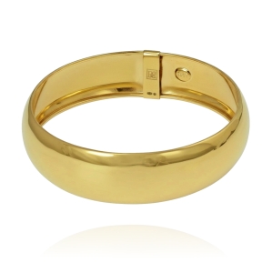 Efektowna Złota Sztywna Gładka Bransoletka - Pr. 585