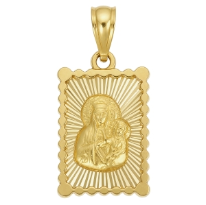 Złoty Diamentowany Medalik Matka Boska Częstochowska