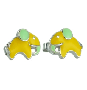 Piękne Srebrne Rodowane Kolczyki Słonie,Słoniki  !!!