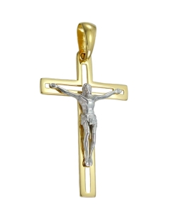 Złoty Duży Krzyż z Panem Jezusem - Próba 585 JAKOŚĆ !!!