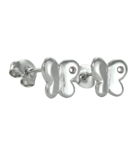 Piękne Srebrne Kolczyki Rodowane Motylki !