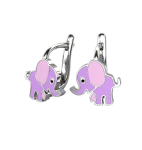 Piękne Srebrne Rodowane Kolczyki Słonie,Słoniki na Angliku !