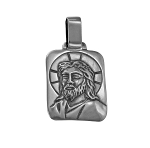 Srebrna Oksydowany Medalik z Jezusem Chrystusem Pr. 925