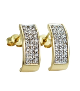 Piękne Złote Kolczyki z Cyrkoniami - pr. 585 !!!