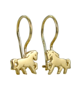 Piękne Złote Kolczyki Cudne Koniki,Konie na Bigielku  - pr. 585 !