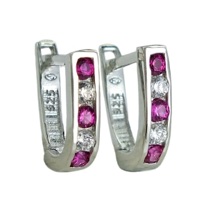 Srebrne Rodowane Kolczyki Przecinki z Cyrkoniami Na Angliku !