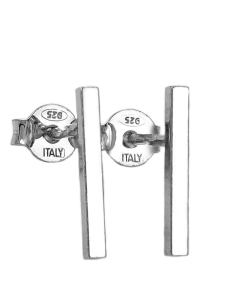 Piękne Srebrne Kolczyki Rodowane Proste Przecinki !!!