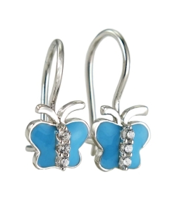 Piękne Srebrne Kolczyki Rodowane Motylki,Motyle !!!