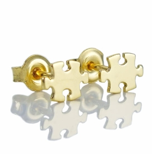 Piękne Złote Kolczyki Puzzle  - próba 585 !