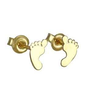 Piękne Złote Kolczyki Stópki - próba 585 !