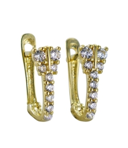 Piękne Złote Kolczyki Motylki z Cyrkoniami - próba 585