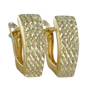 Efektowne Złote Diamentowane Kolczyki  - próba 585