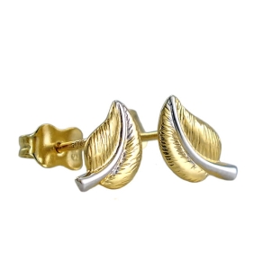 Piękne Złote Kolczyki Listki,Liście - pr. 585