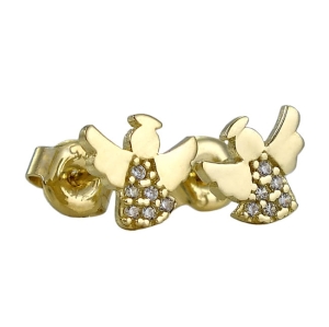 Piękne Złote Kolczyki Aniołki z Cyrkoniami - pr. 585