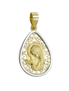 Piękny Złoty Medalik z Matką Boską  - Próba 585 !!!