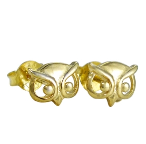 Piękne Srebrne Kolczyki Pozłacane Sowy,Sówki  !