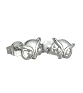 Piękne Srebrne Kolczyki Rodowane Sowy,Sówki  !