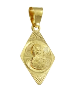 Piękny Złoty Medalik z Matką Boską Częstochowską  - Próba 585 !