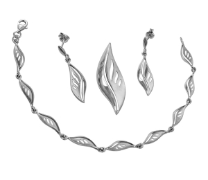 Piękny Srebrny Rodowany Komplet ! Jakość !