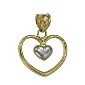 Gładkie Złote Serce w Sercu - Pr. 585