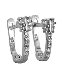 Piękne Srebrne Rodowane Kolczyki Motylki z Cyrkoniami !