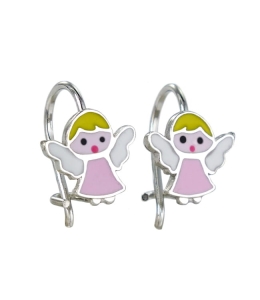 Piękne Srebrne Rodowane Kolczyki Aniołki na Biglu !!!