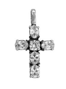 Krzyżyk Srebrny Oksydowany z Cyrkoniami !!!