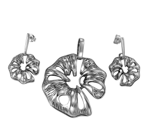 Srebrny Oksydowany Komplet Fantazyjny Wzór ! Polecam !