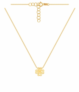 Złoty,Modny i Popularny Naszyjnik Gwiazd i Celebrytek Ażurowa Koniczynka pr.585